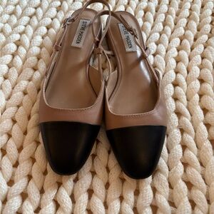 Steve Madden Black and Tan Flats